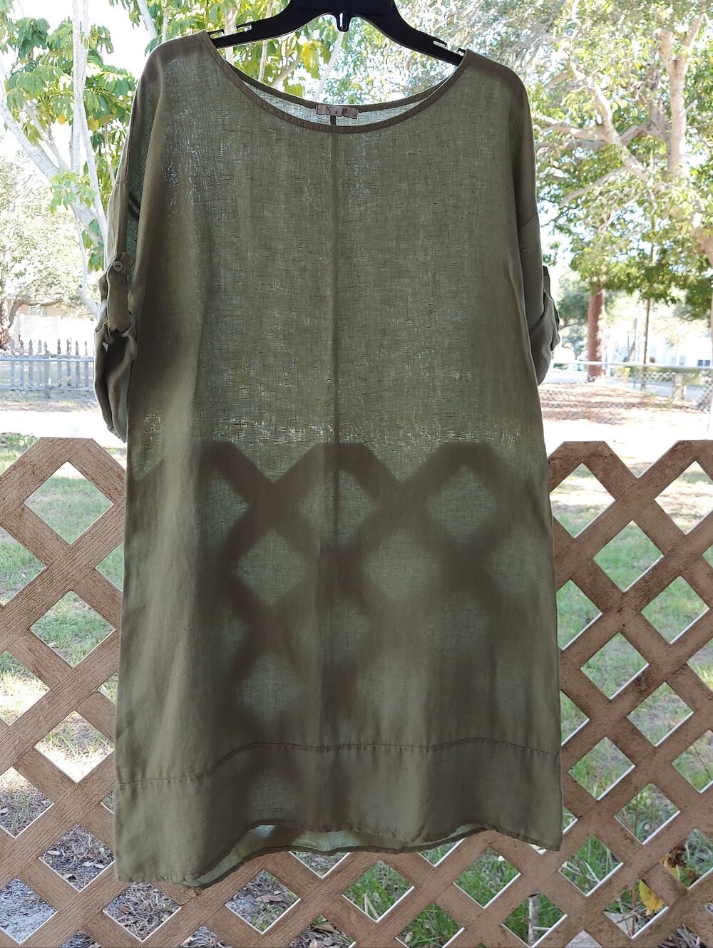 100% LinenRosemarine Tunic  Olive (Italy) size S